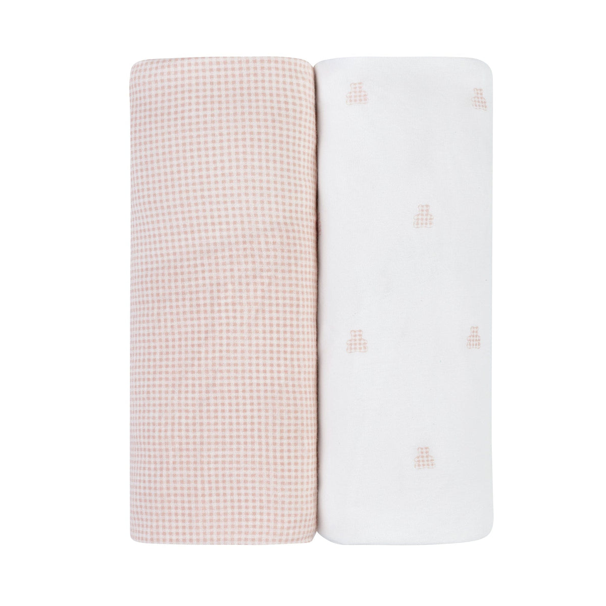 Ely's & Co. 2 Pack Changing Pad Covers - Gingham Bear Collection