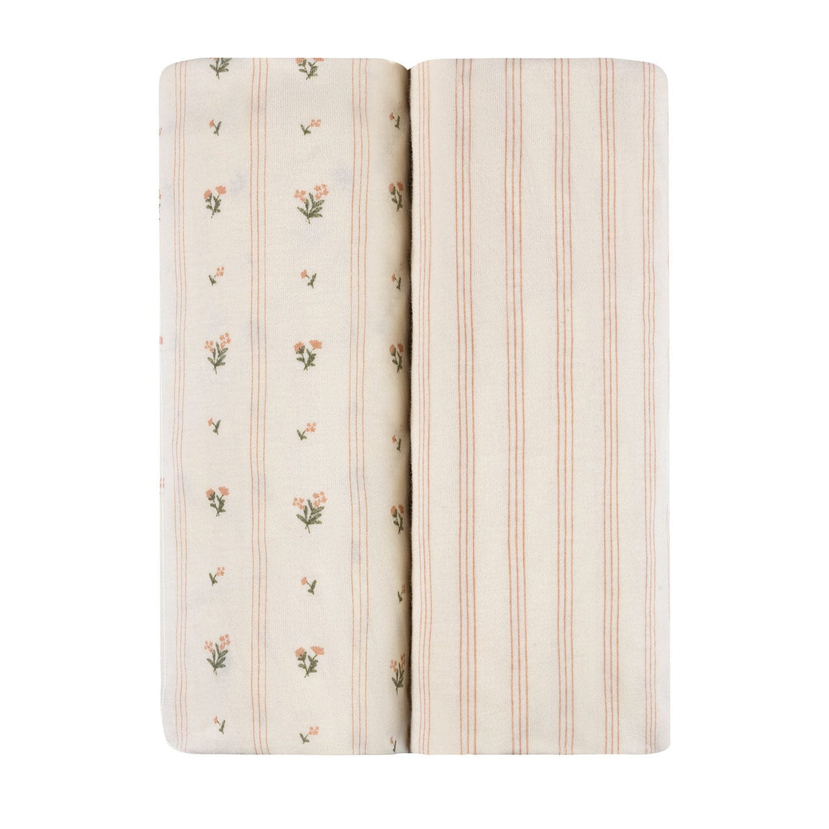 Ely's & Co. 2 Pack Changing Pad Covers - Linear Floral Collection