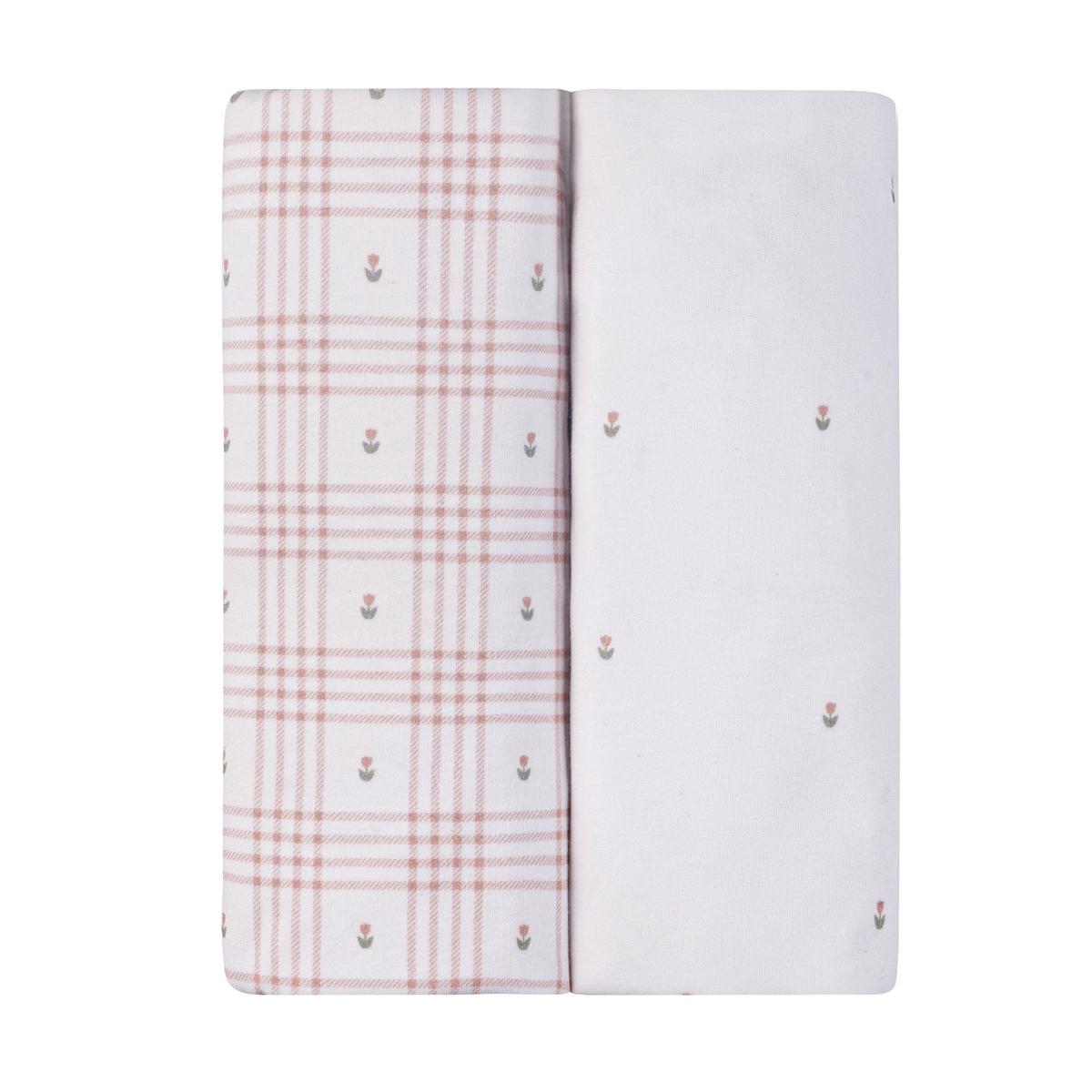Ely's & Co. 2 Pack Waterproof Changing Pad Covers - Floral Plaid