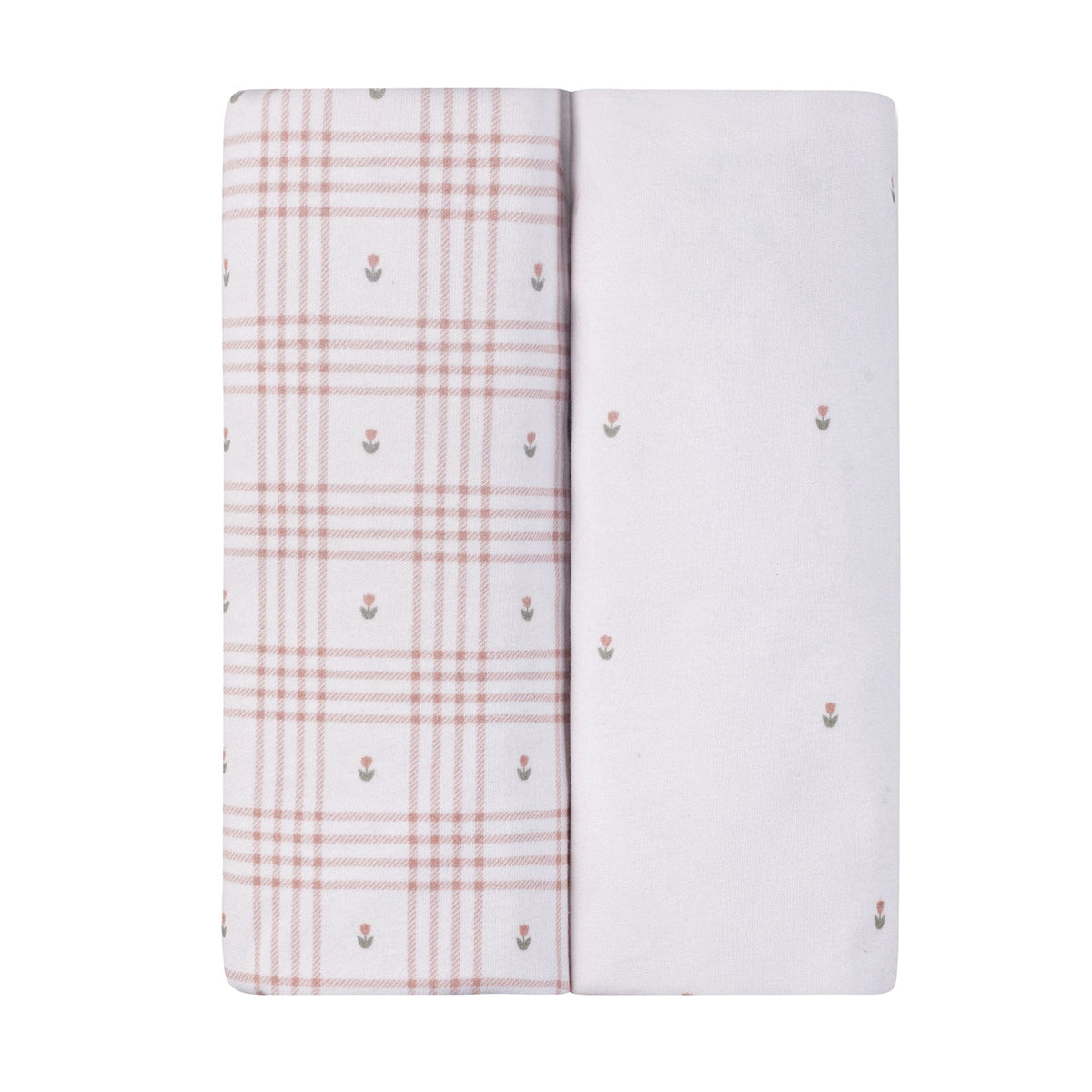 Ely's & Co. 2 Pack Waterproof Changing Pad Covers - Floral Plaid