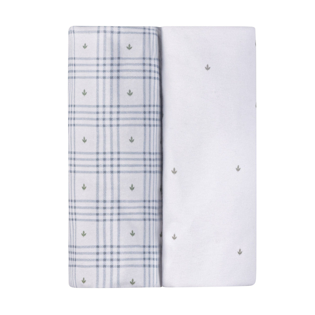 Ely's & Co. 2 Pack Waterproof Crib Sheets - Floral Plaid Collection