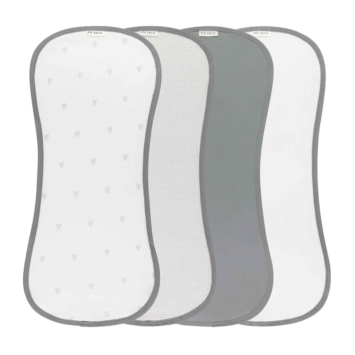 Ely's & Co. 4 Pack Absorbent Burp Cloths - Gingham Bear Collection