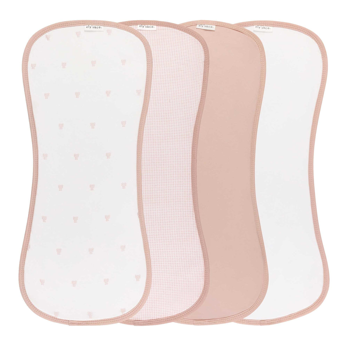 Ely's & Co. 4 Pack Absorbent Burp Cloths - Gingham Bear Collection