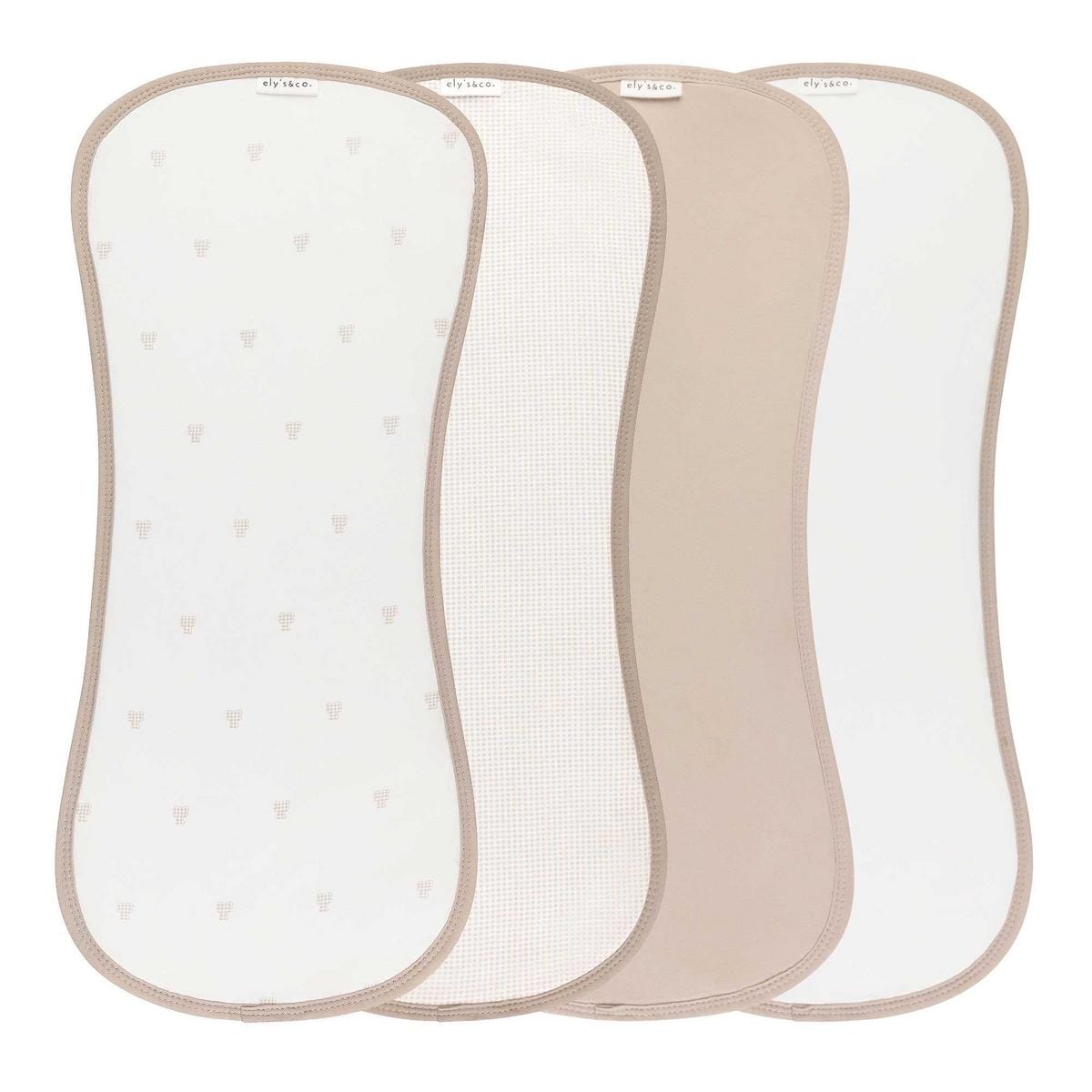 Ely's & Co. 4 Pack Absorbent Burp Cloths - Gingham Bear Collection