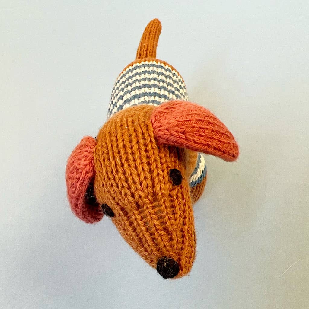 Estella Dog Rattle for Babies (Handmade)