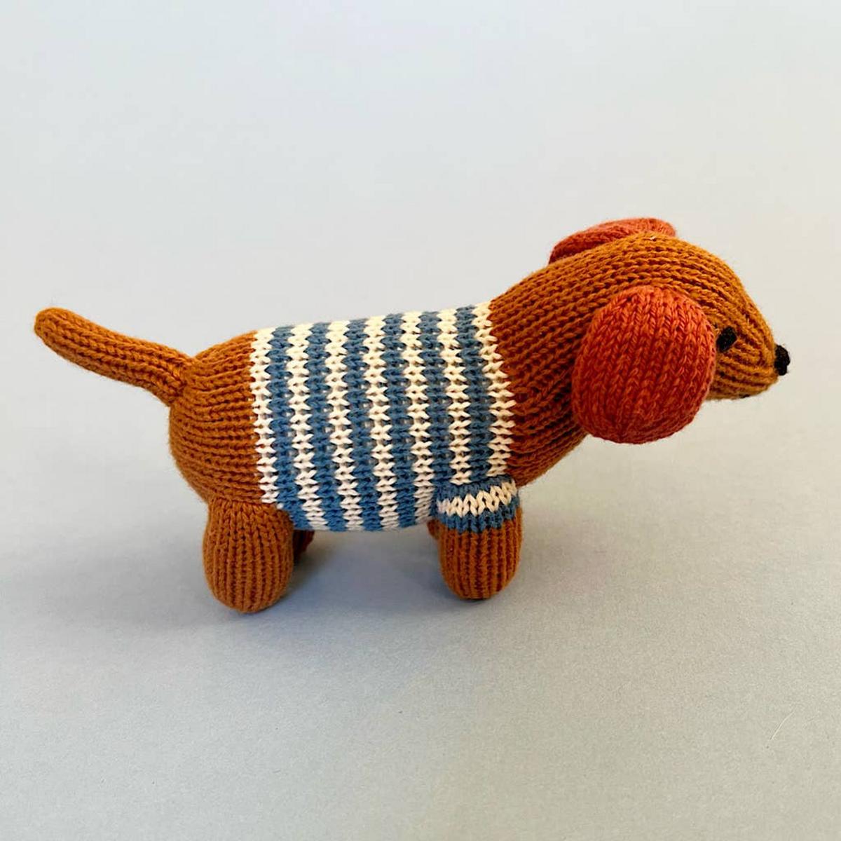 Estella Dog Rattle for Babies (Handmade)