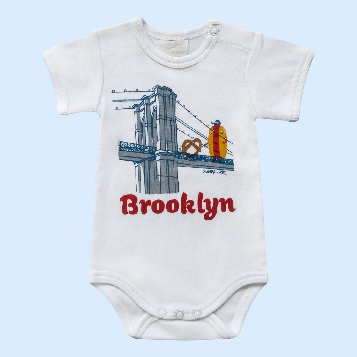 Estella Organic Baby Onesie with Brooklyn Buddies - 0-3 Months