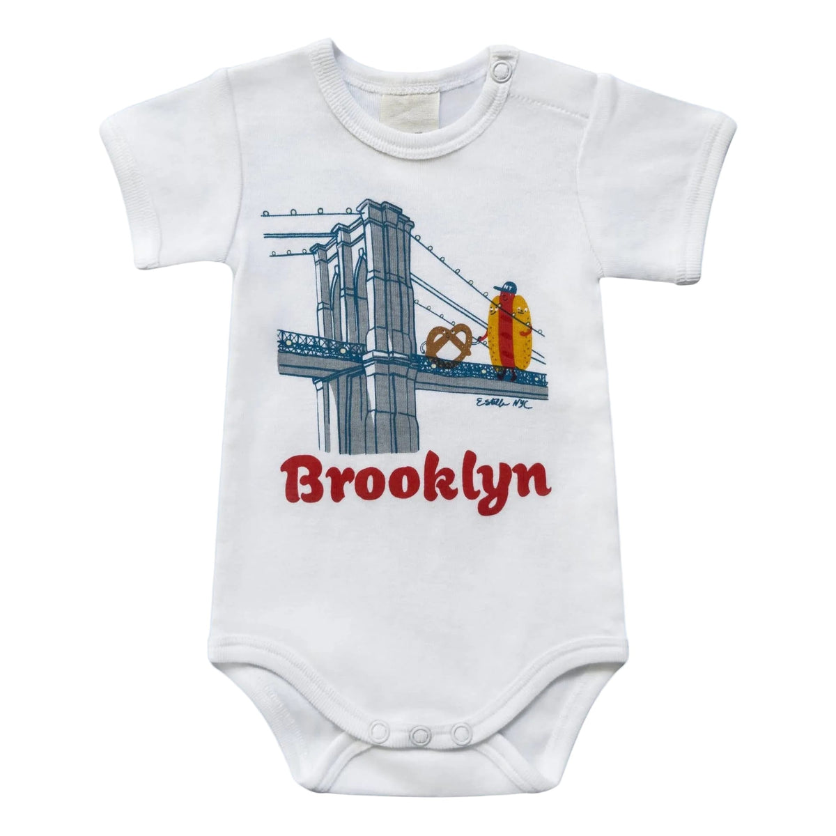 Estella Organic Baby Onesie with Brooklyn Buddies - 6-12 Months
