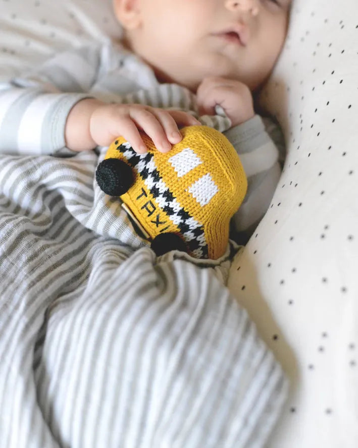 Estella Organic Baby Taxi Rattle Toy
