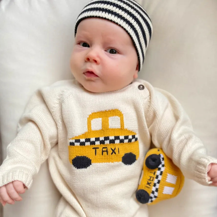 Estella Organic Baby Taxi Rattle Toy