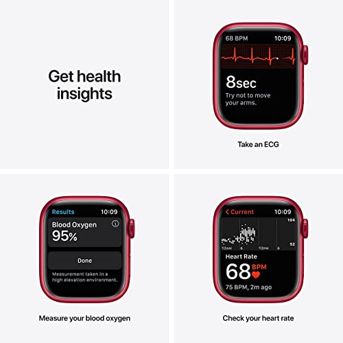 Apple Watch Series 7 (GPS, 41MM) - Red Aluminum Case with Red Sport Band - MKN23LL/A