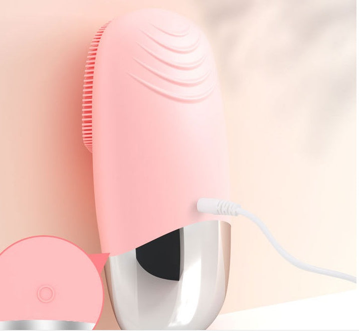 Mini Silicone Electric Face Cleansing Brush & Skin Massager