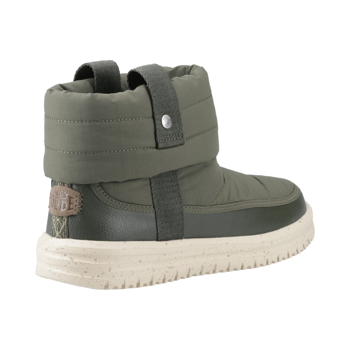 HEYDUDE Camden Cuff Nylon Quilt Womens Boot - Dark Olive