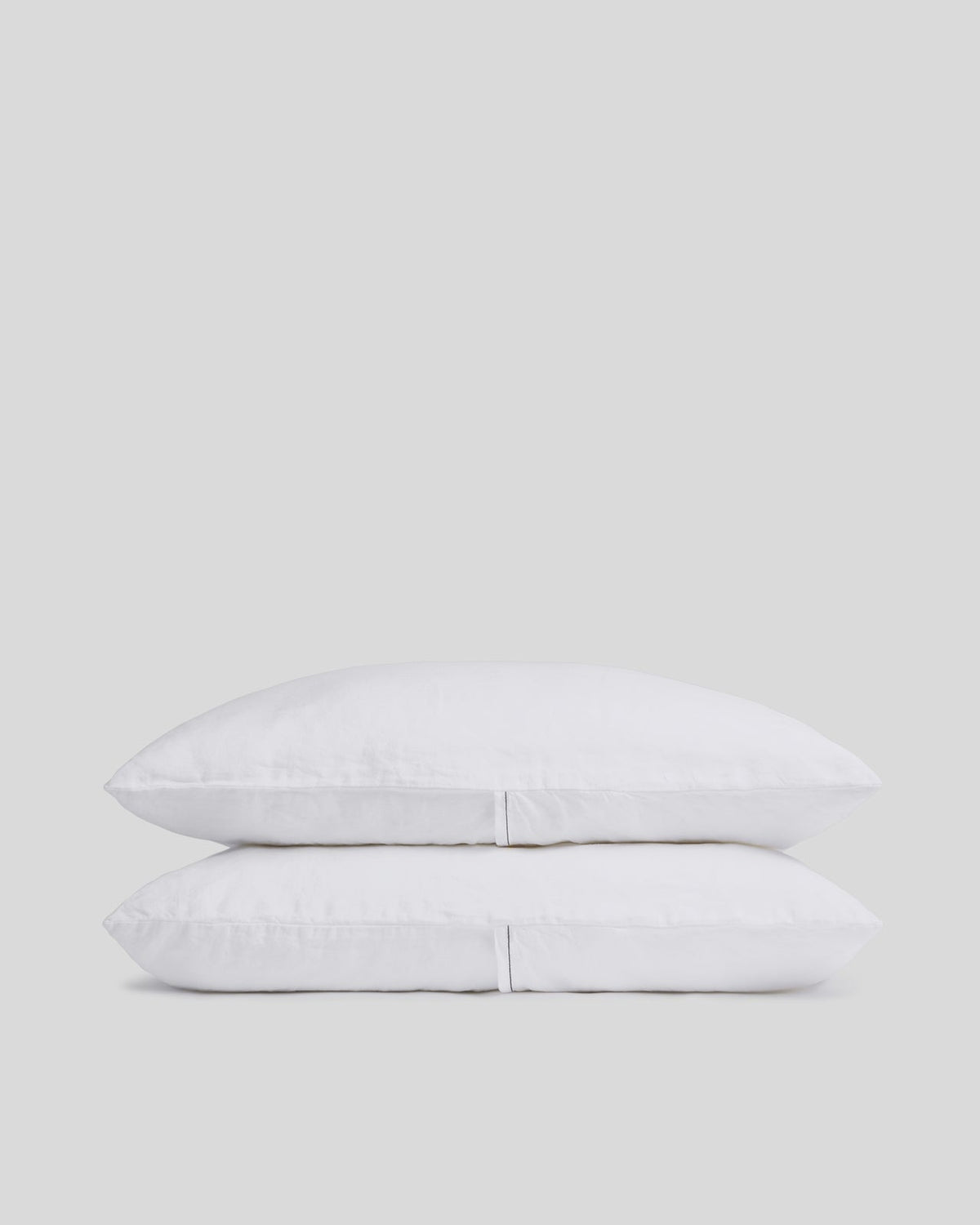 Linen Tencel Pillowcase Set - FINAL SALE (White with Black)