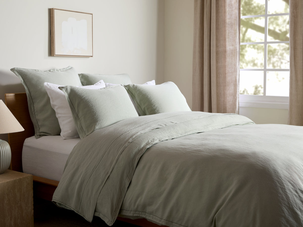 Linen Tencel Duvet Cover - FINAL SALE (Sage)