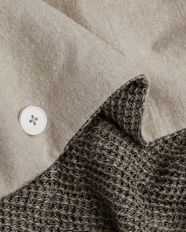 Honeycomb Duvet Cover - FINAL SALE (Soft Black and Natural)