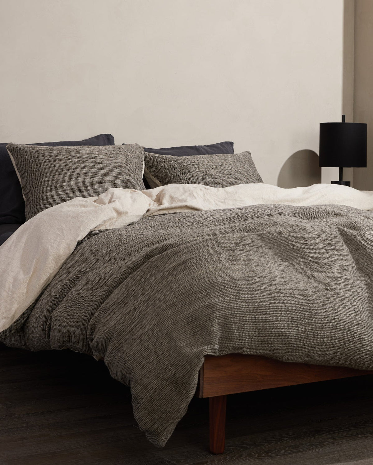 Honeycomb Duvet Cover - FINAL SALE (Soft Black and Natural)
