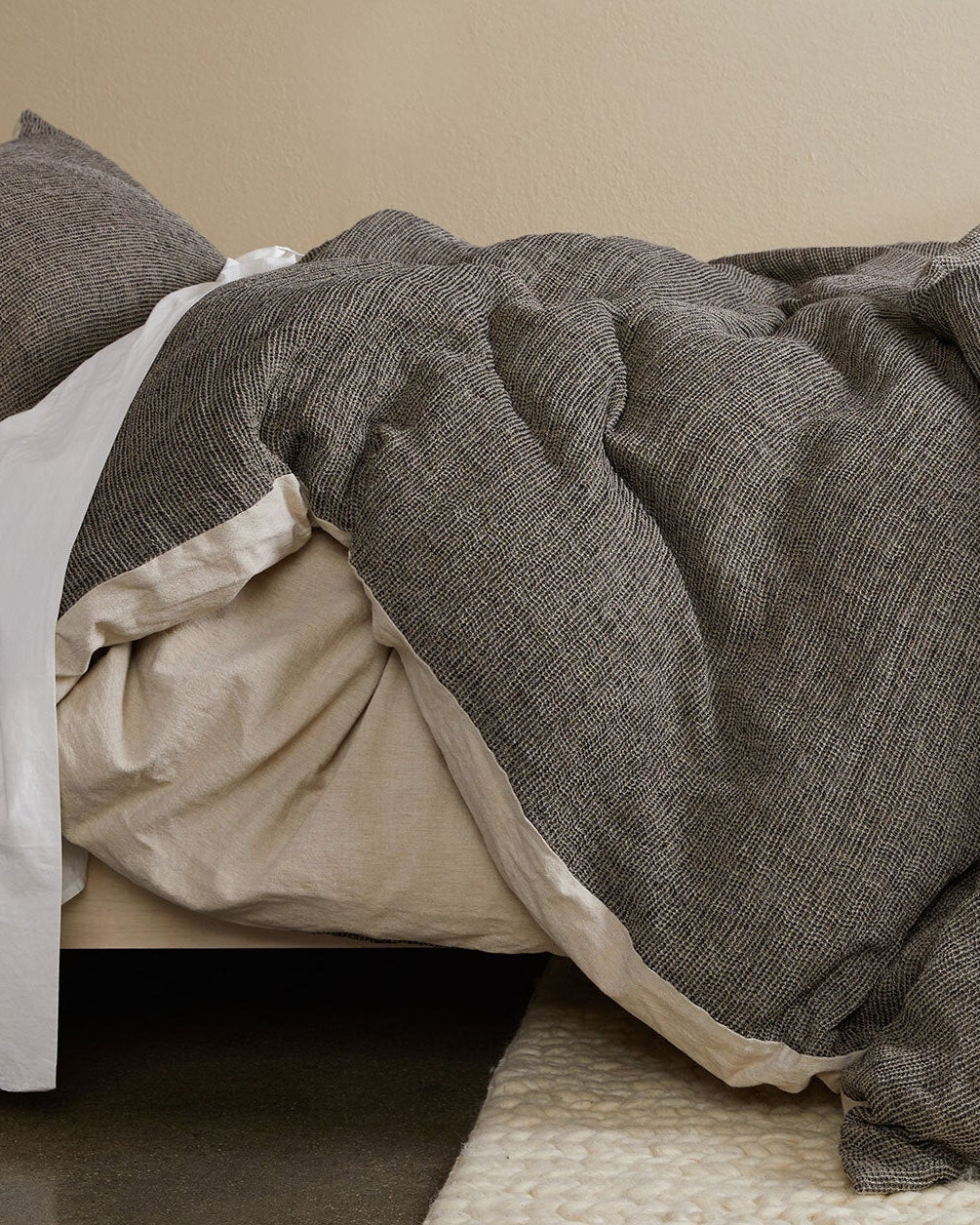 Honeycomb Duvet Cover - FINAL SALE (Soft Black and Natural)