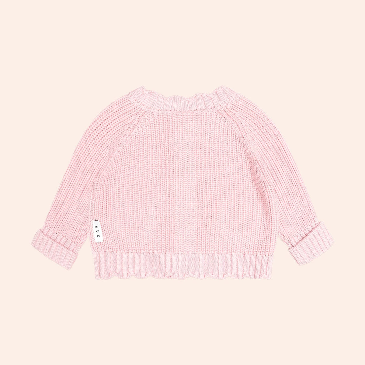 Huxbaby Baby Pink Fisherman Cardi, 3-6M