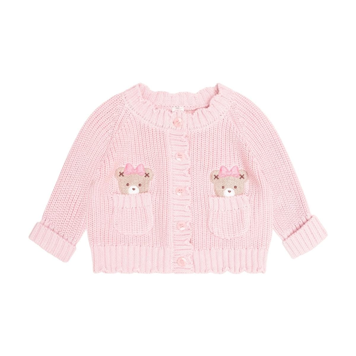Huxbaby Baby Pink Fisherman Cardi, Newborn