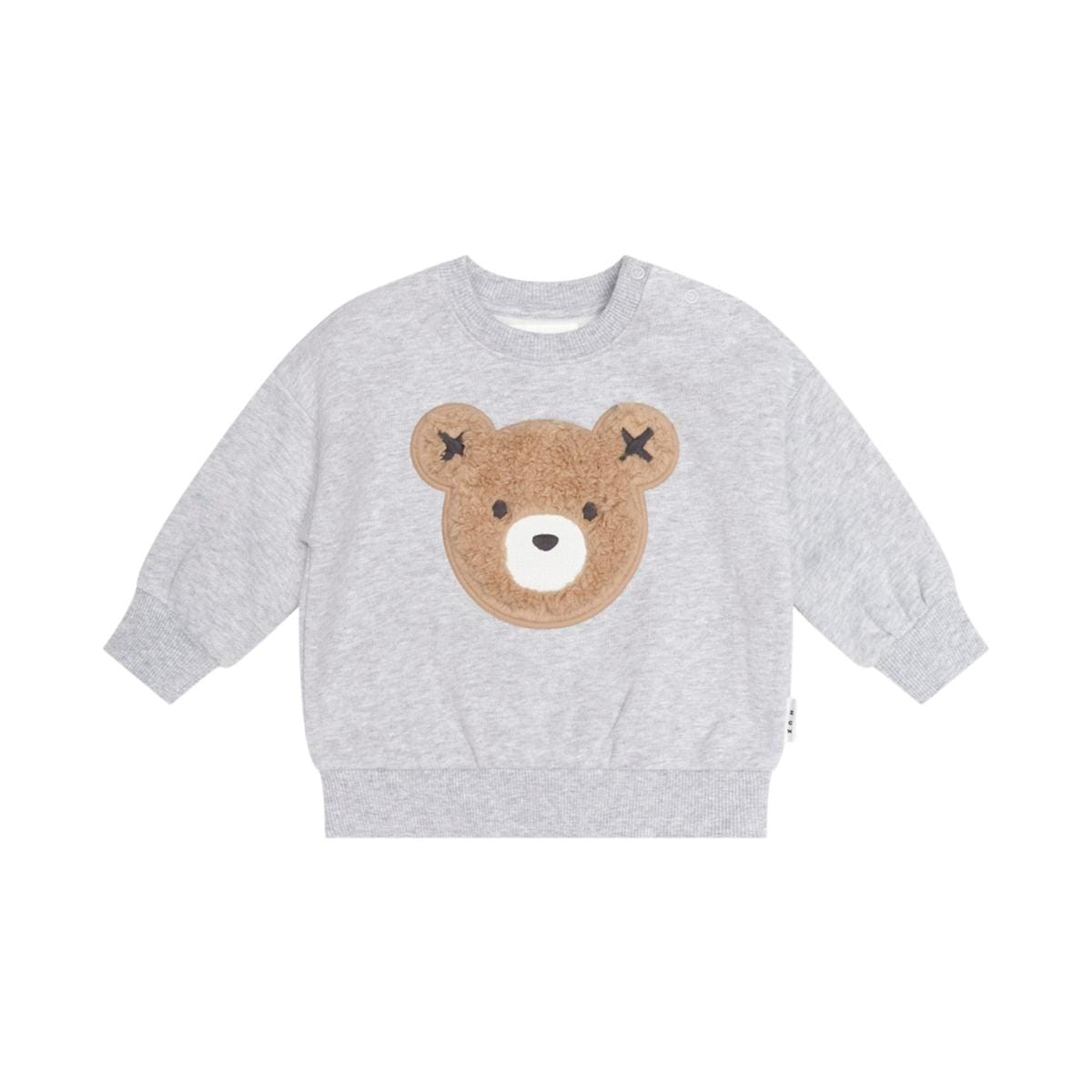Huxbaby Furry Huxbear Sweatshirt – Grey Marle, 3-6M