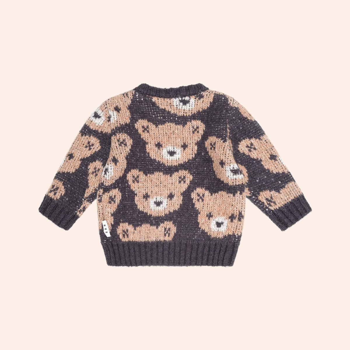Huxbaby Soft Black Hux Sponge Pullover, 6-12M
