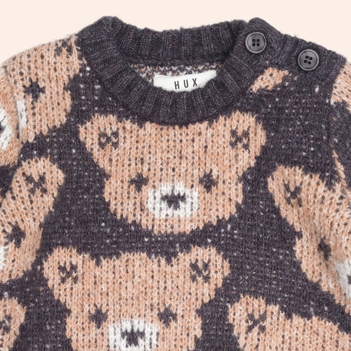 Huxbaby Soft Black Hux Sponge Pullover, 3-6M