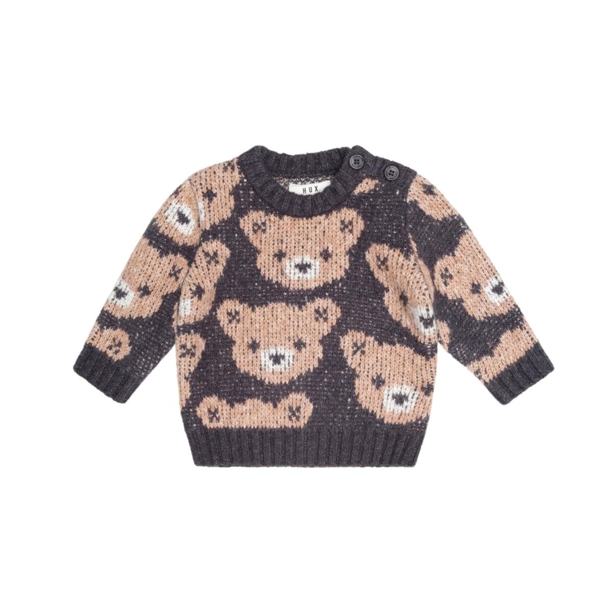 Huxbaby Soft Black Hux Sponge Pullover, 6-12M