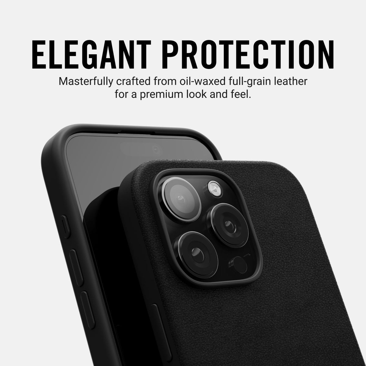 Everyday Phone Case - iPhone 16 - Midnight Black Leather