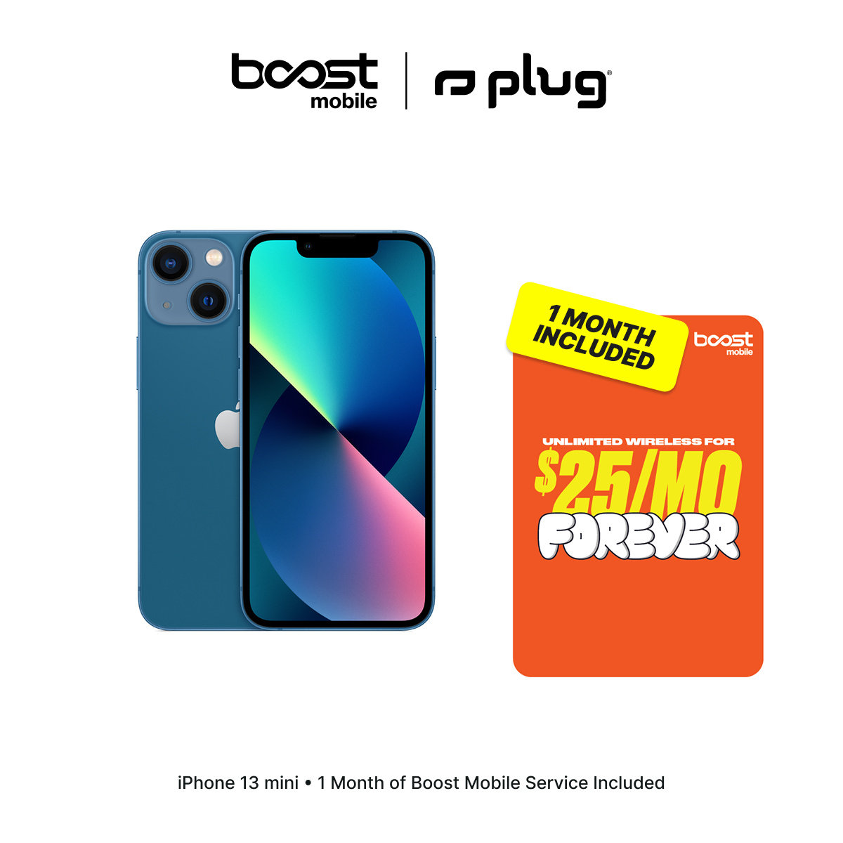 iPhone 13 mini Connected Pack (Unlocked) + 1 Month Boost Mobile