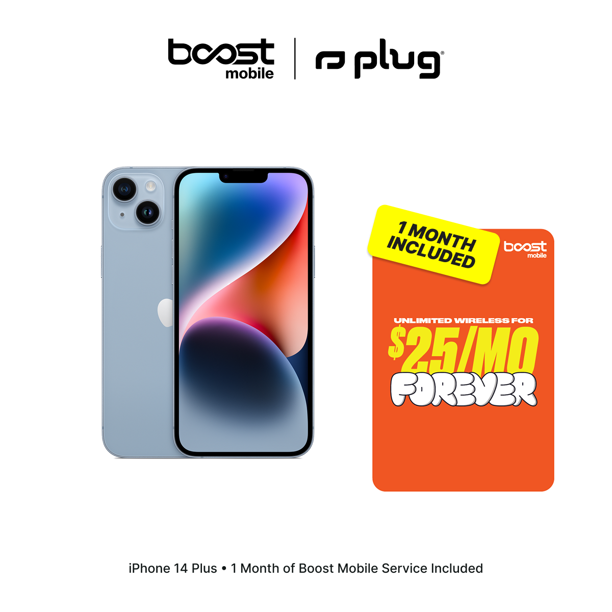 iPhone 14 Plus Connected Pack (Unlocked) + 1 Month Boost Mobile
