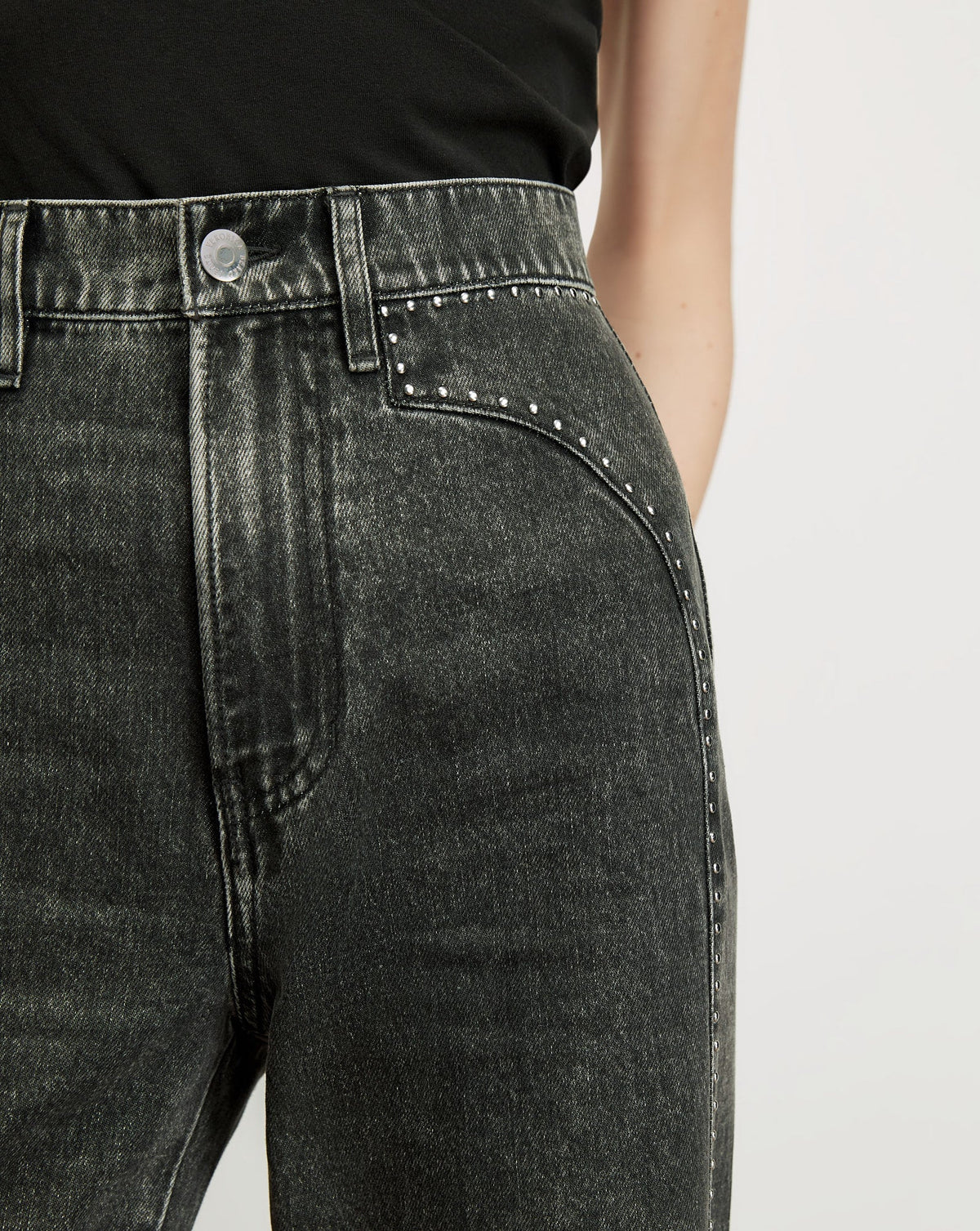 Grant Studded Wide-Leg Jean