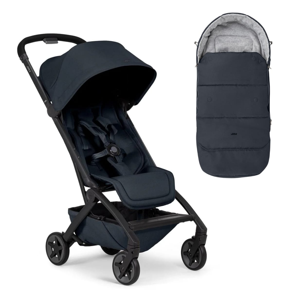 Joolz Aer2 Lightweight Compact Stroller + Footmuff Bundle - Dark Navy