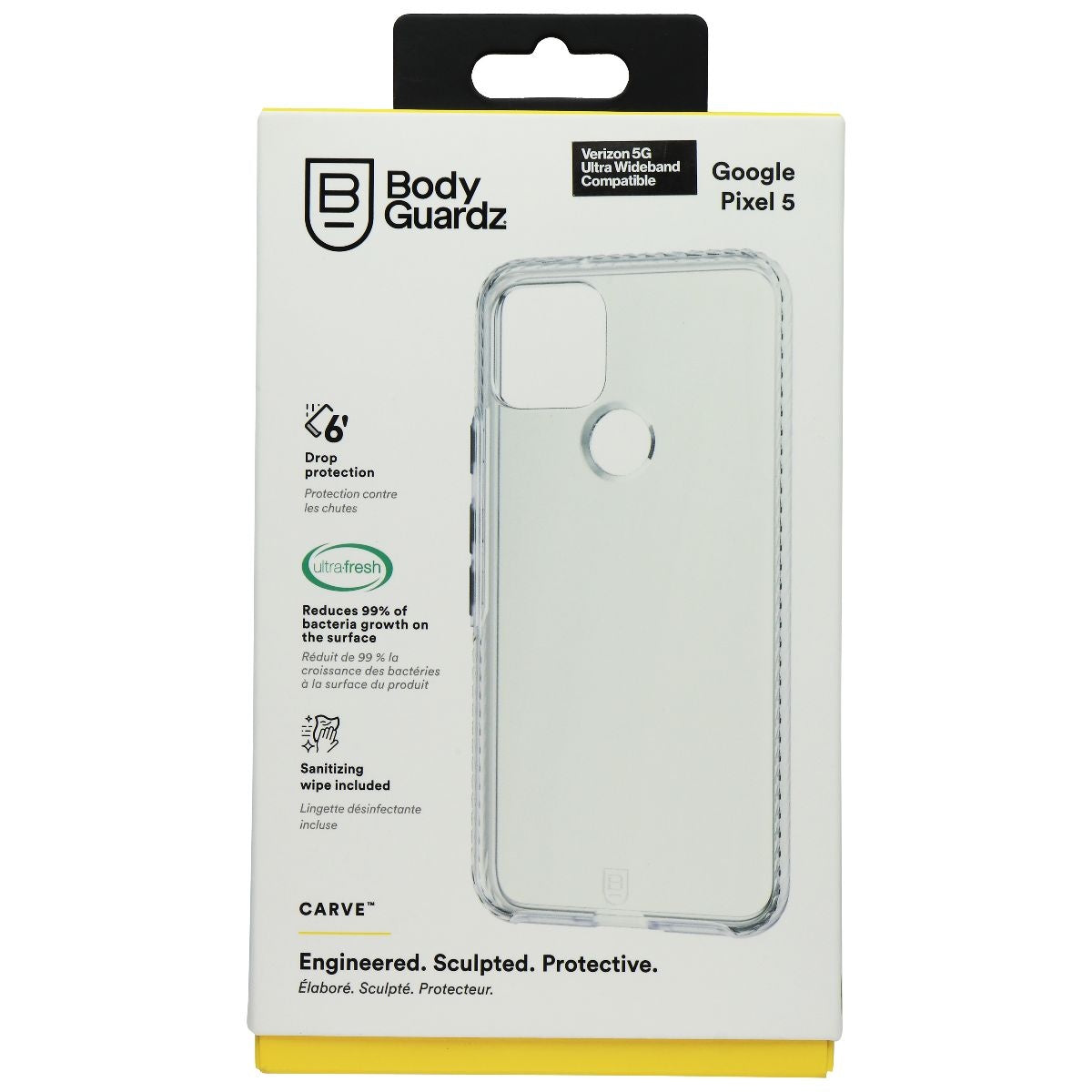 BodyGuardz Carve Series Case for Google Pixel 5 - Clear - New