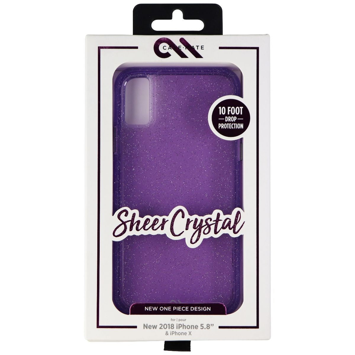 Case-Mate Sheer Crystal Series Case for Apple iPhone Xs/X - Crystal Purple - New