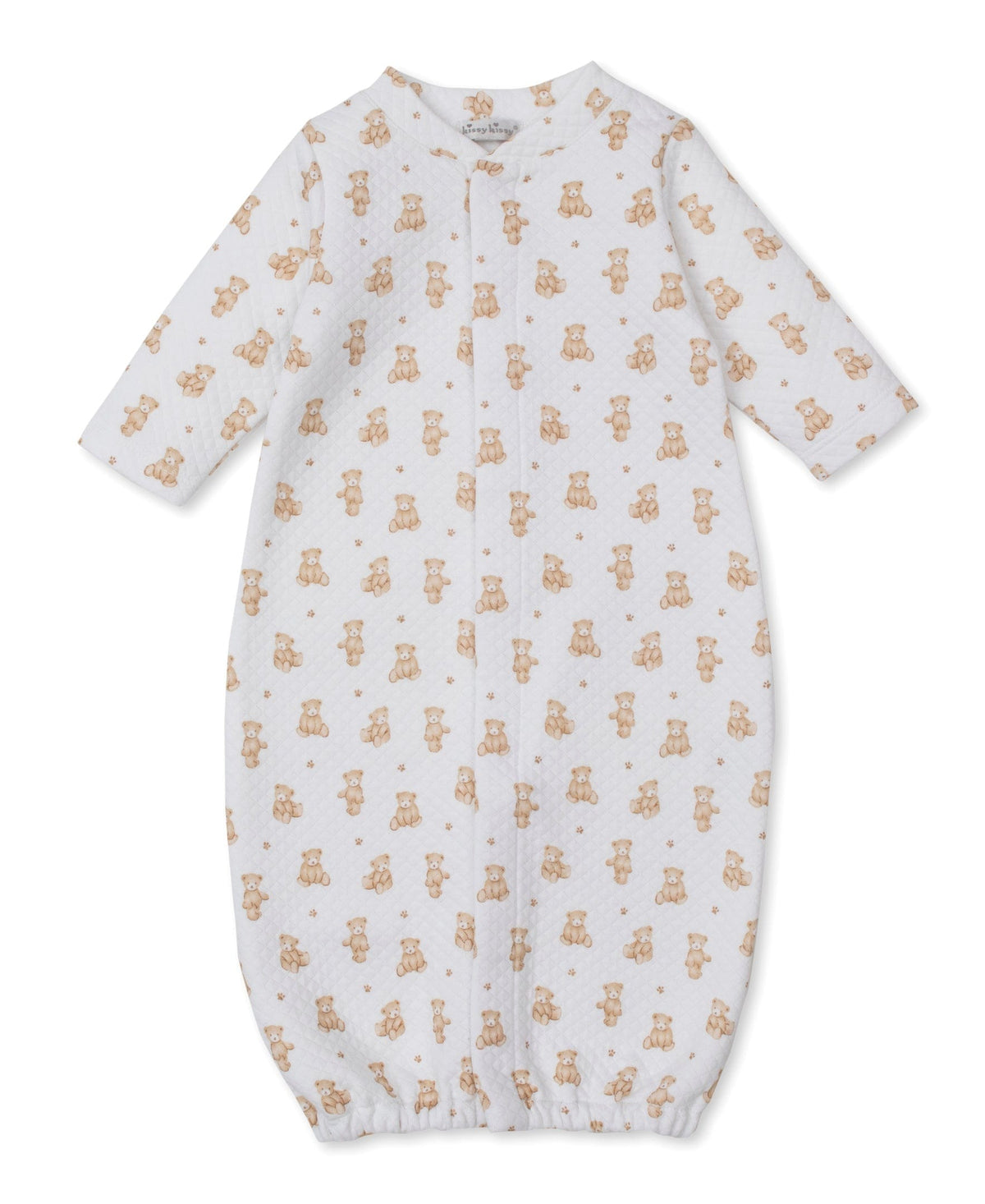Kissy Kissy Convertible Gown - Teddy Bears, Tan, Newborn