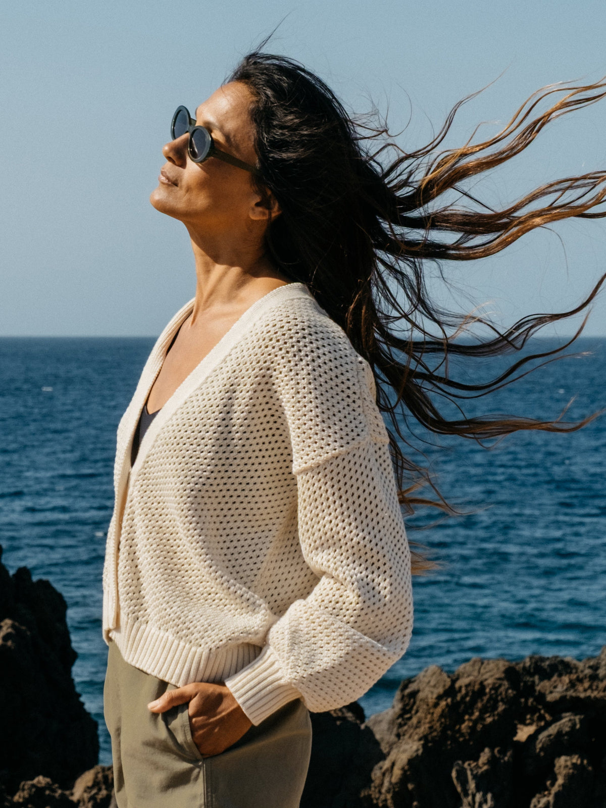 Women's Pol Open Stitch Cardigan