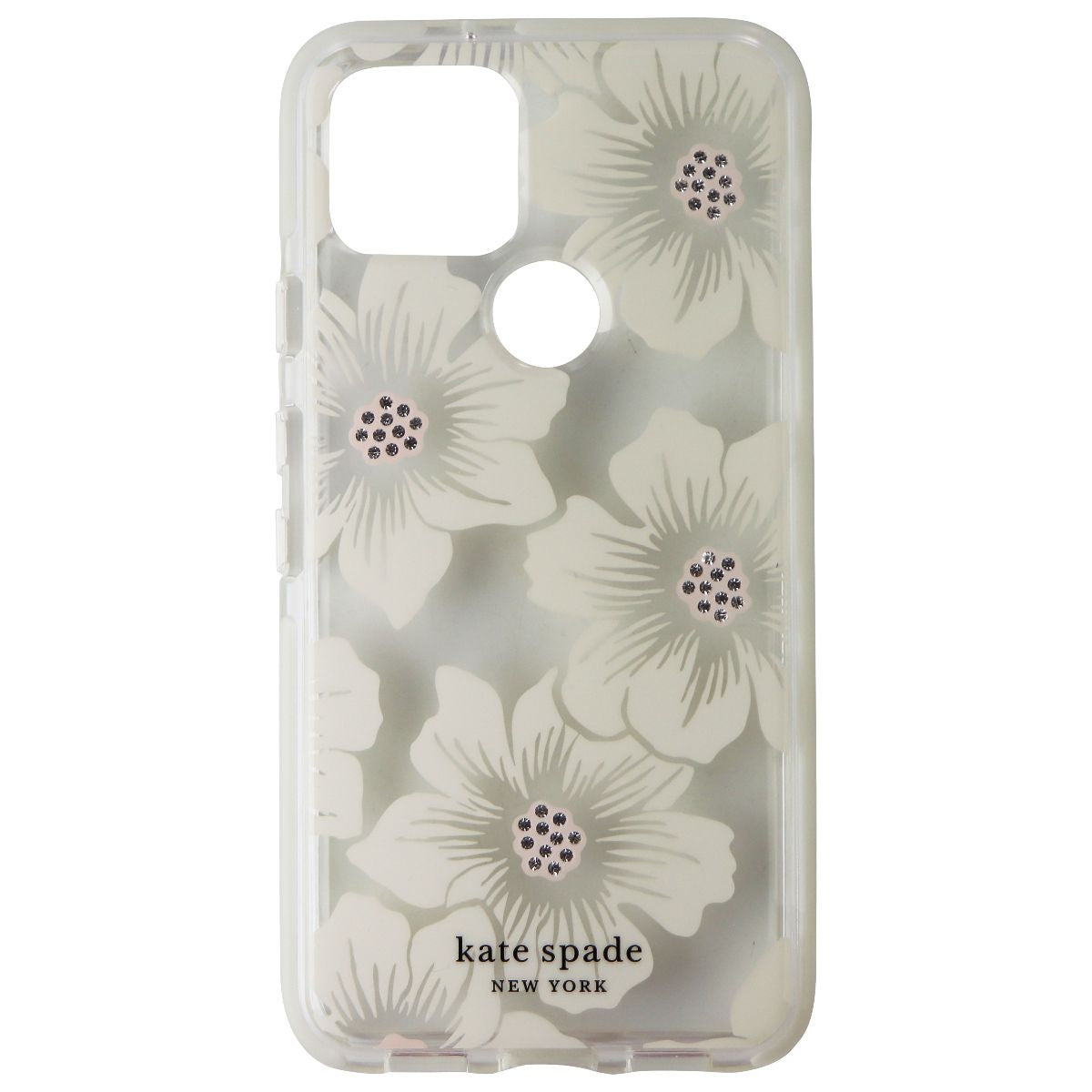 Kate Spade Defensive Hardshell Case for Google Pixel 5 - Hollyhock Floral Clear - New
