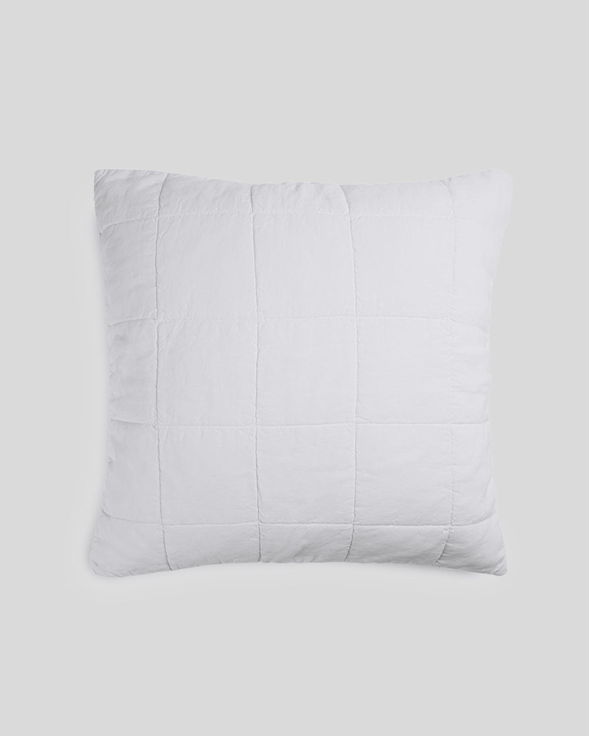 Linen Box Quilted Euro Sham (White)