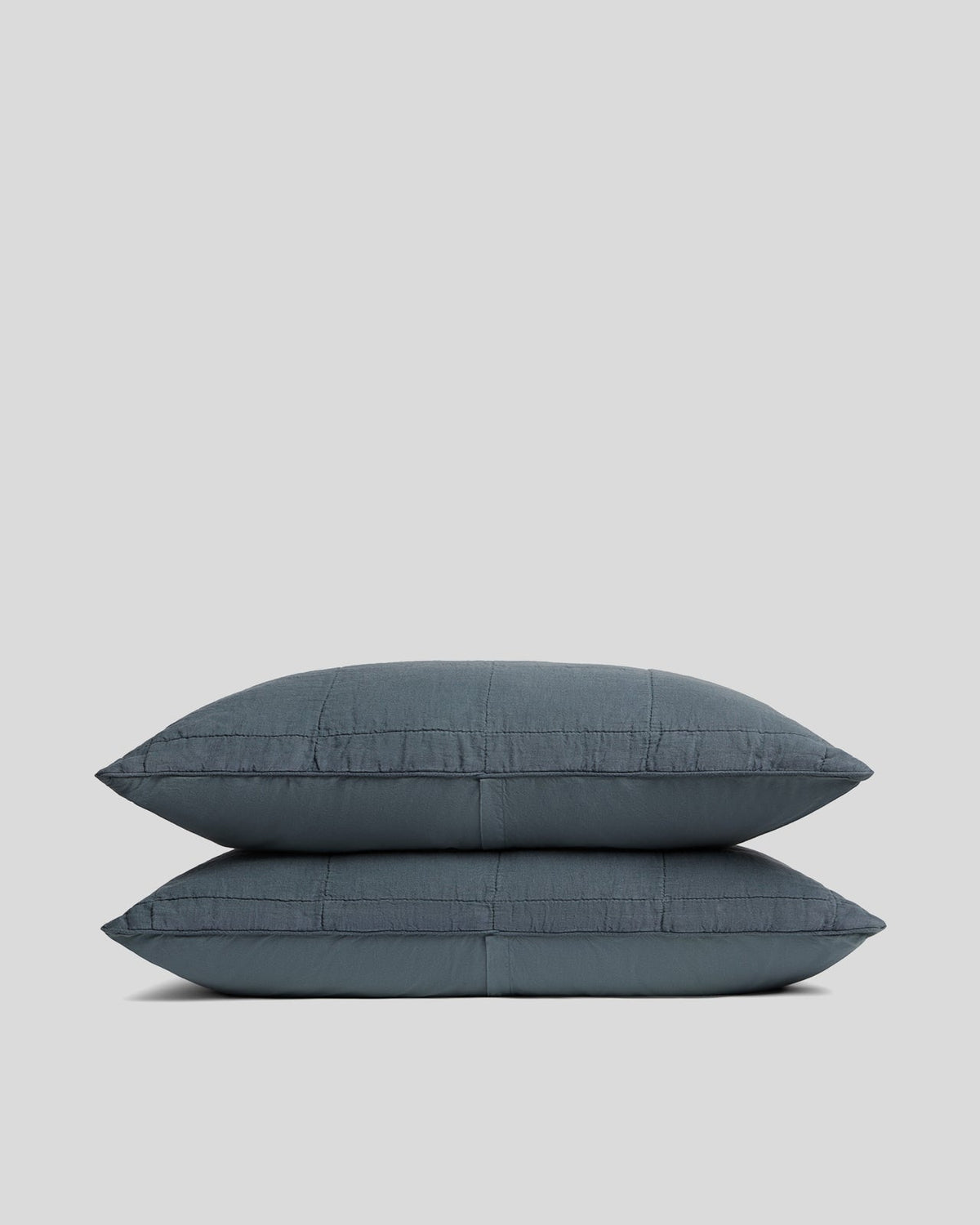 Linen Box Quilted Sham Set (Dusk)