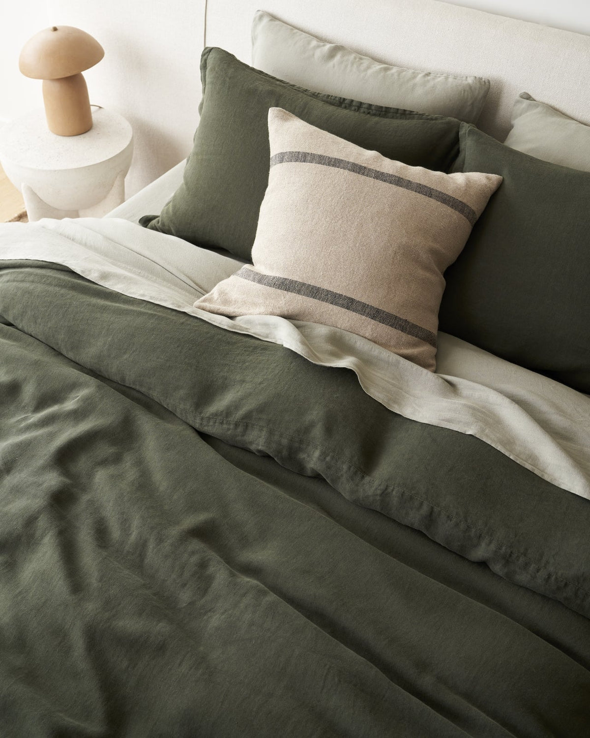 Linen Duvet Cover Set - Evergreen F/Q