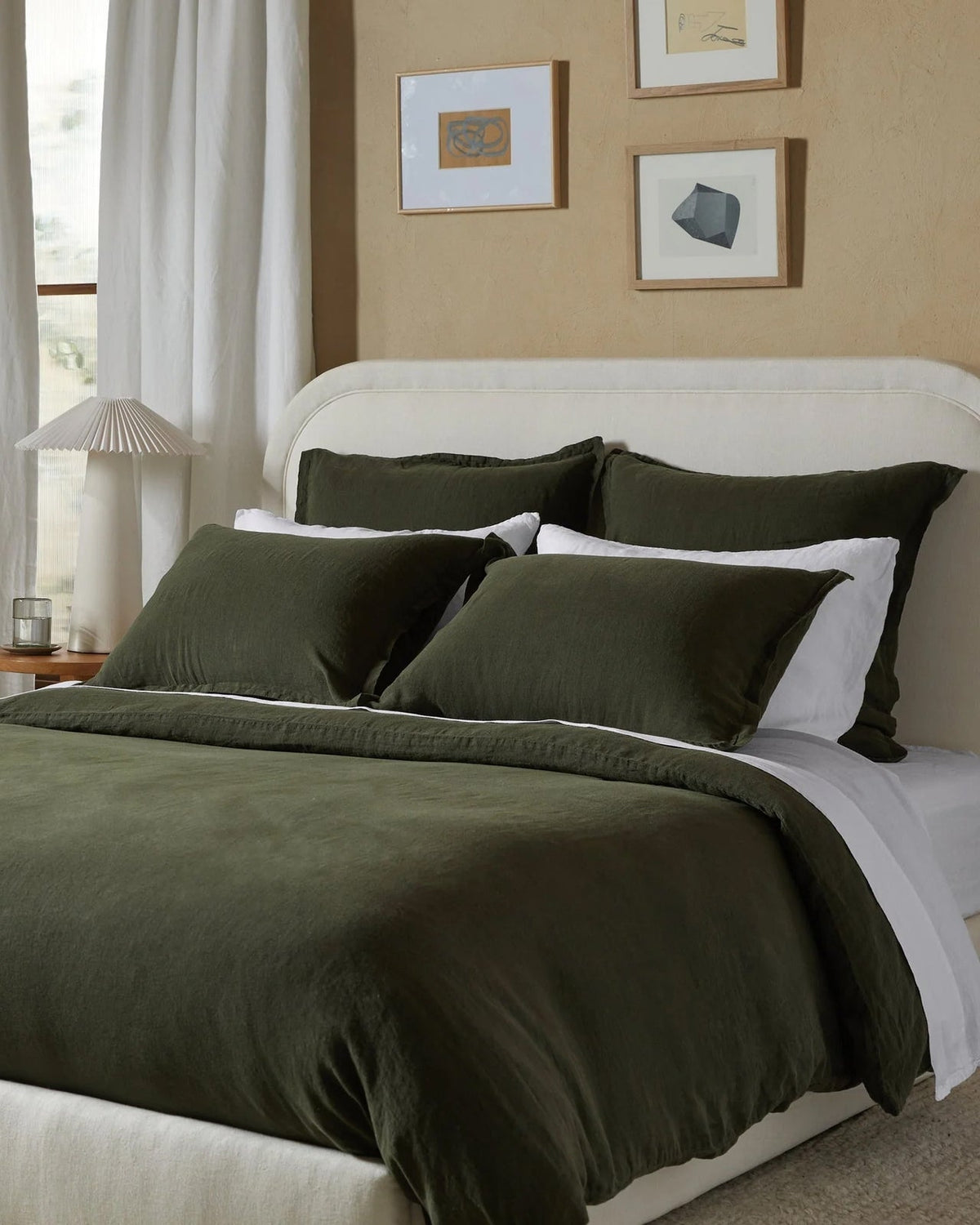 Linen Duvet Cover Set - Evergreen F/Q