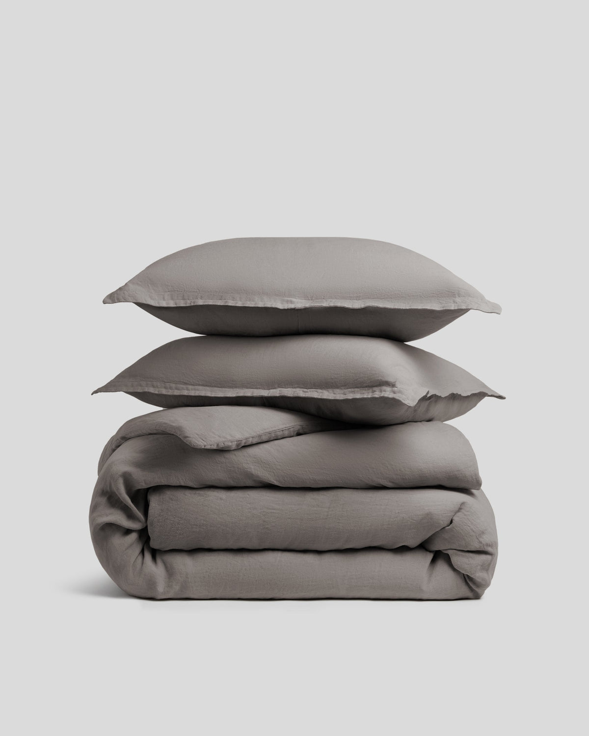 Linen Duvet Cover Set - Pebble F/Q