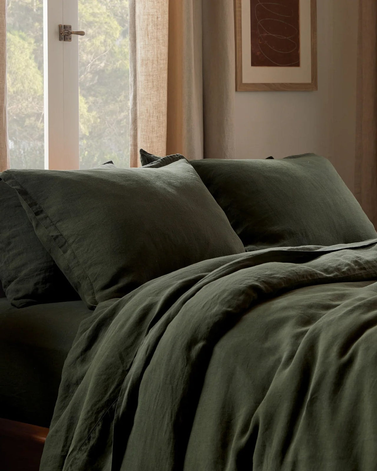 Linen Sheet Set - Evergreen K/CK