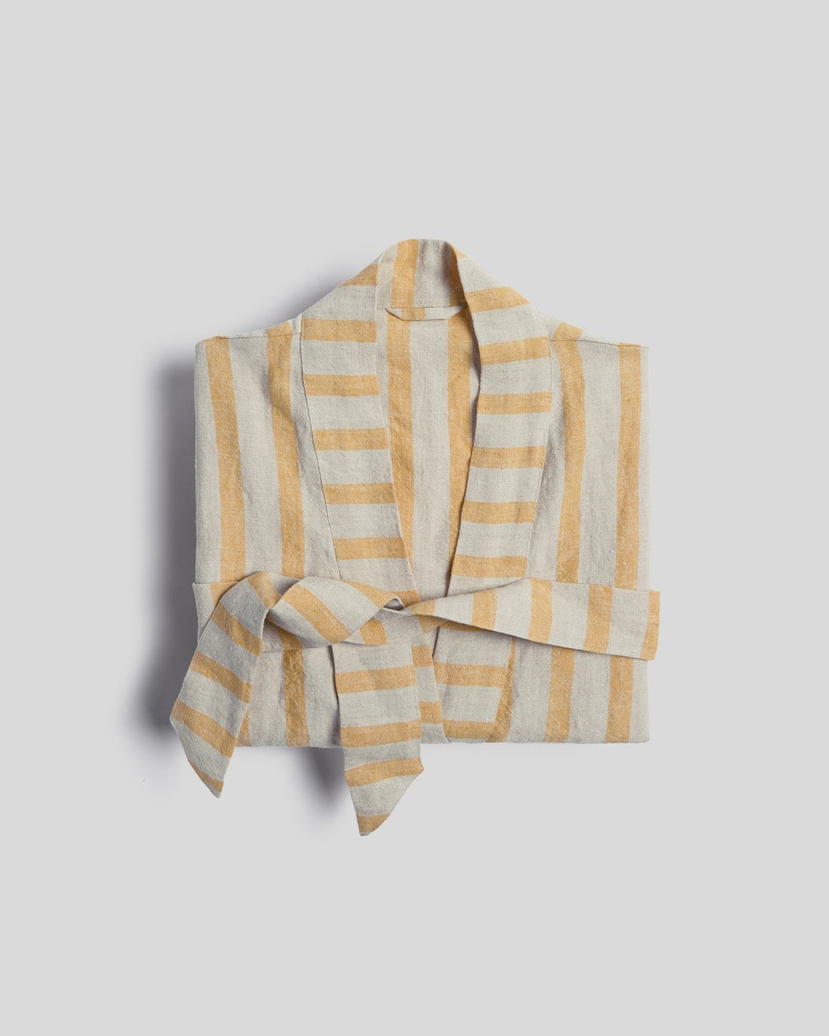 Linen Stripe Robe - FINAL SALE (Natural and Yellow)