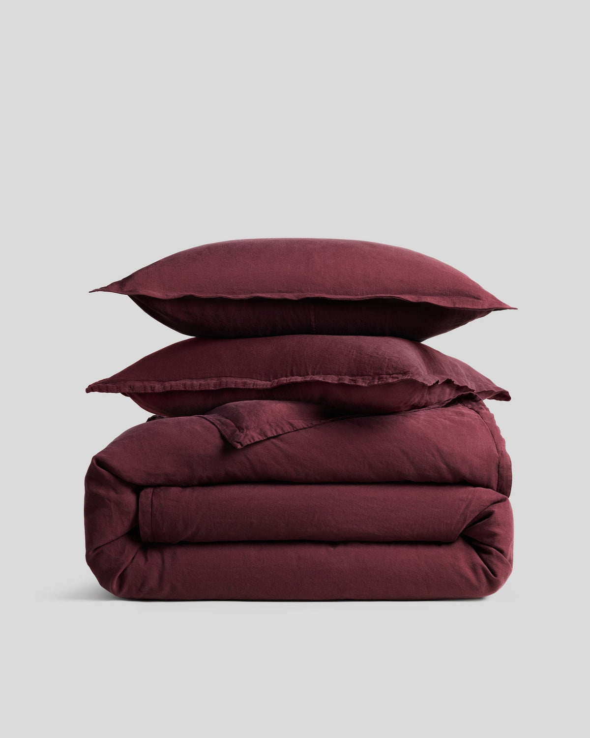 Linen Tencel Duvet Cover Set - Garnet K/CK