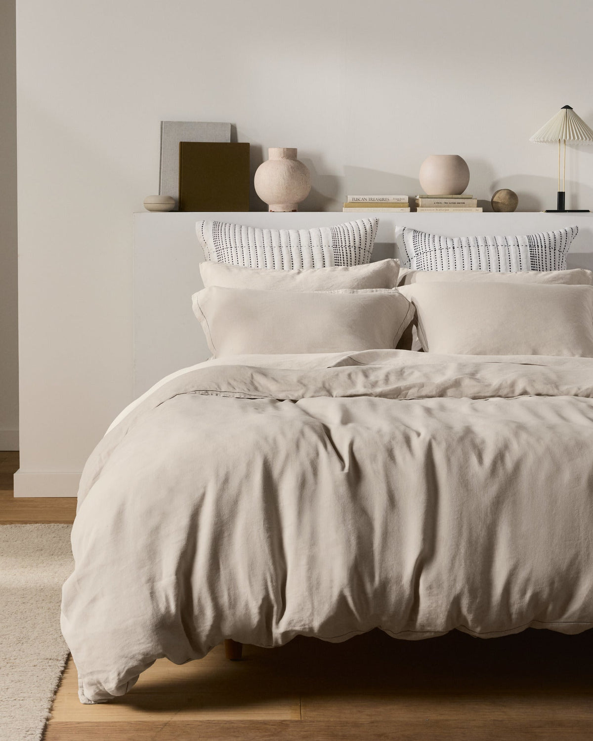 Linen Tencel Duvet Cover Set - Bone F/Q