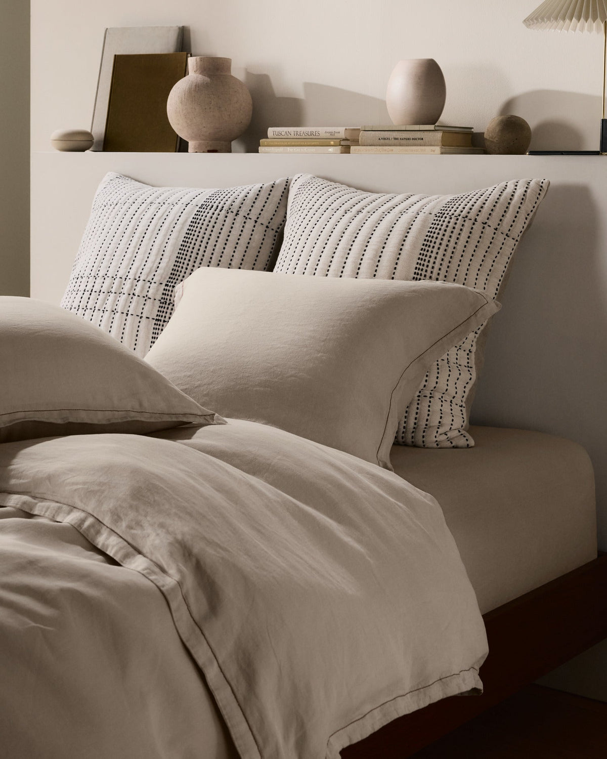 Linen Tencel Duvet Cover Set - Bone F/Q