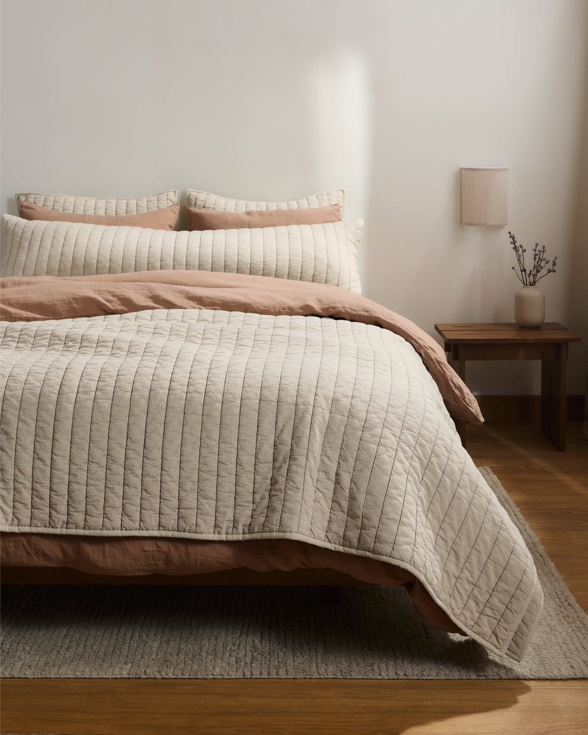 Garment Dyed Channel Body Pillow Cover - FINAL SALE (Bone)