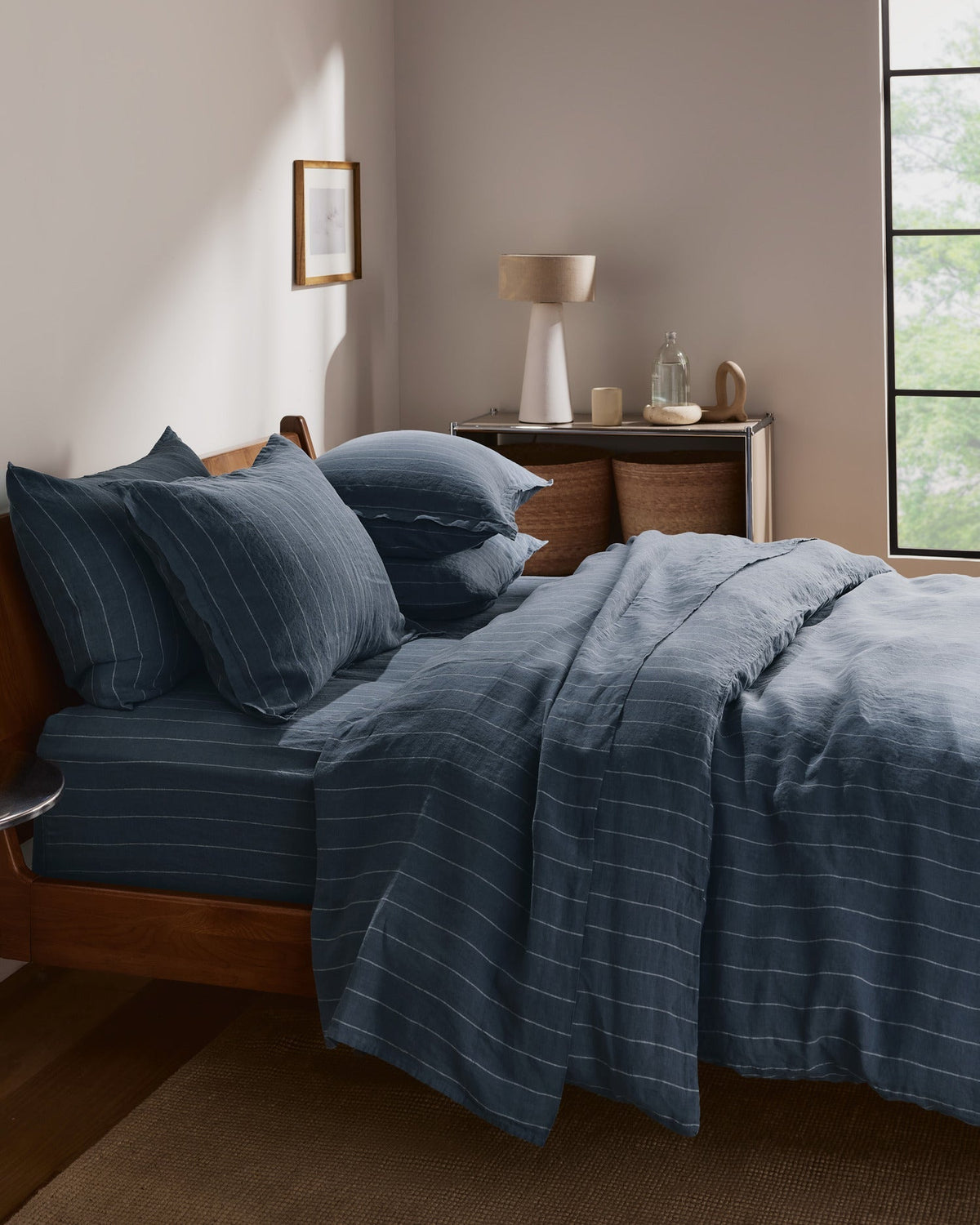 Linen Top Sheet (Dusk Stripe)